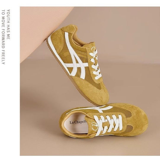 Damen Komfortable Sneaker mit atmungsaktivem Mesh und Wildlederoberfläche R&B