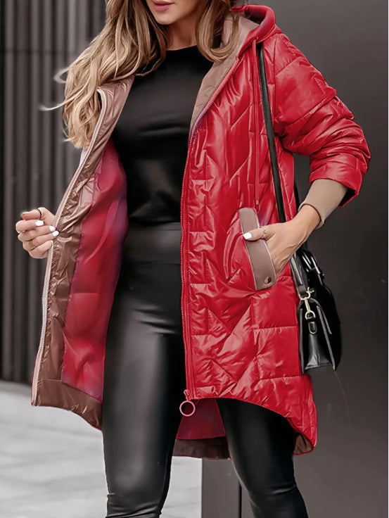 Damen Lässige Steppjacke mit hohem Kragen und praktischen Taschen R&B