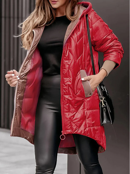 Damen Lässige Steppjacke mit hohem Kragen und praktischen Taschen R&B
