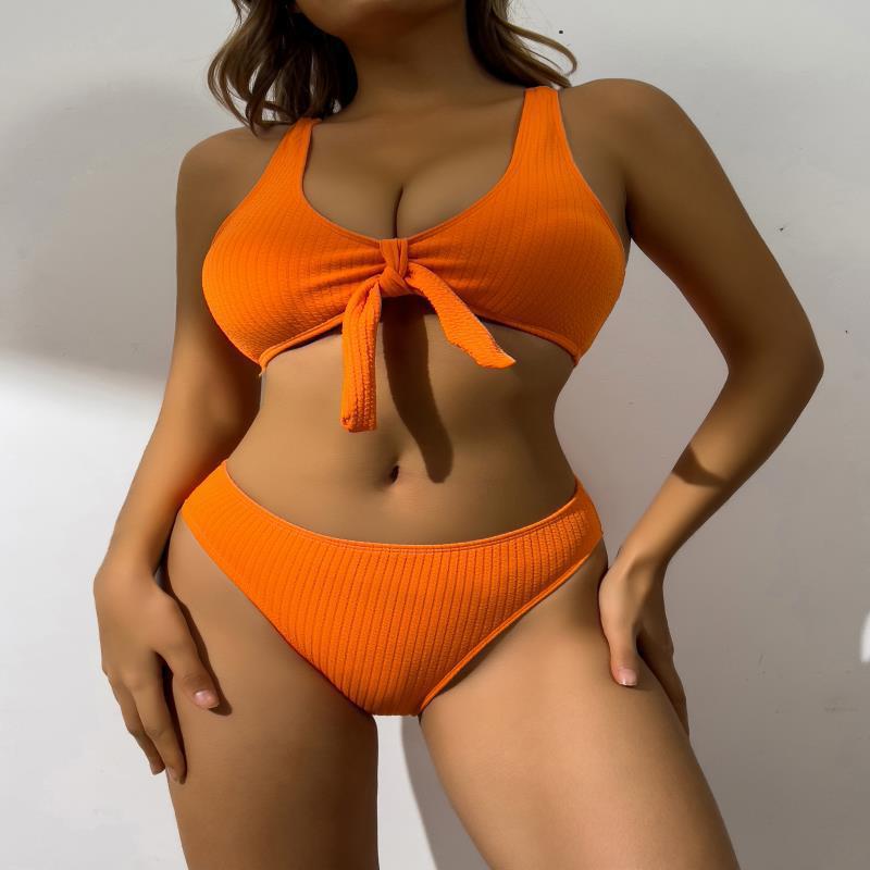 Damen Badeanzug im stilvollen Crop-Top Design mit Knotendetail R&B