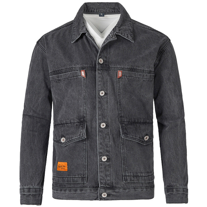 Herren Jeansjacke im modernen Slim-Fit Design mit praktischen Taschen und robusten Nieten R&B