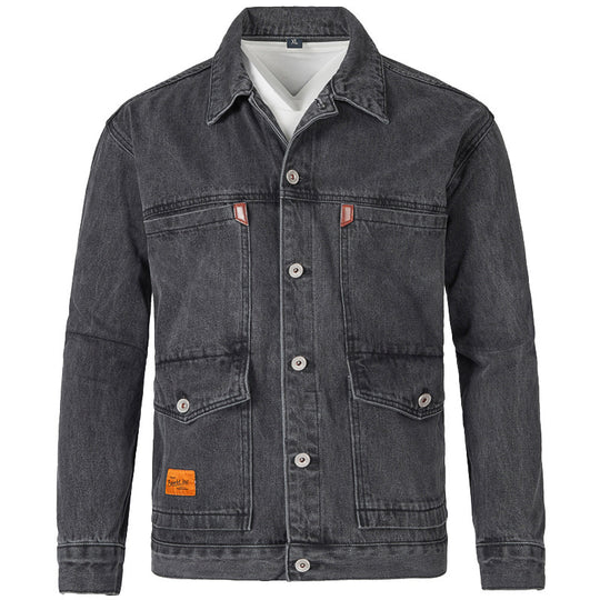 Herren Jeansjacke im modernen Slim-Fit Design mit praktischen Taschen und robusten Nieten R&B