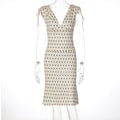 Damen Elegantes Polka-Dot Kleid mit tiefem V-Ausschnitt und verstellbaren Schulterbändern R&B