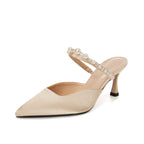 Damen Elegante Slingback-Pumps mit modischen Perlenakzenten R&B