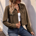 Damen Kurzjacke mit strukturiertem Korddesign R&B
