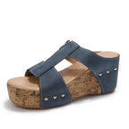 Damen Wedge-Pantoletten mit verstellbarem Riemendesign und komfortablem Fußbett