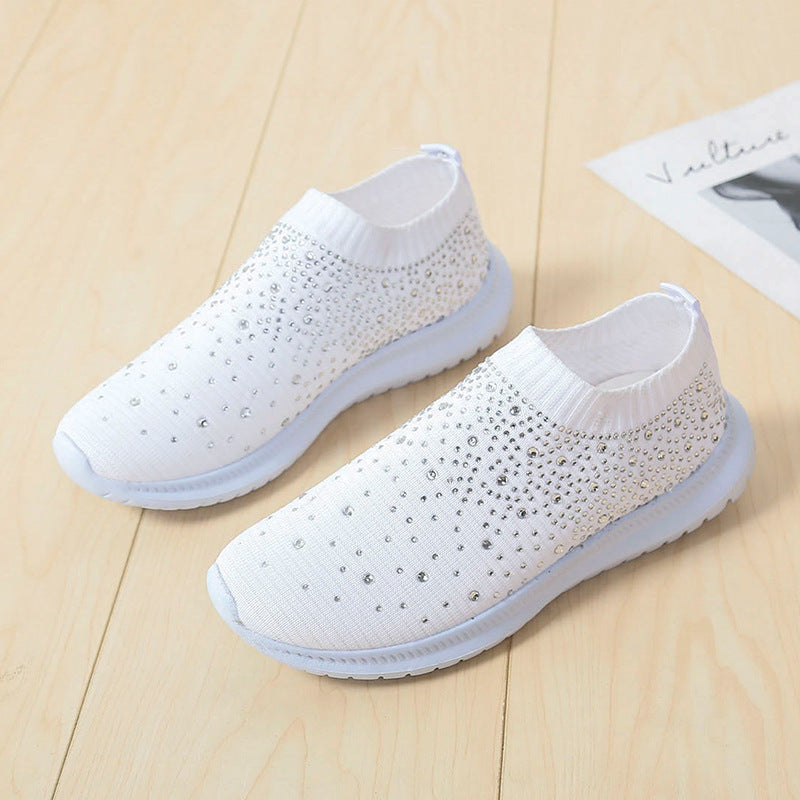 Damen Glitzernde Slip-On Sneaker mit atmungsaktivem Obermaterial und rutschfester Sohle R&B