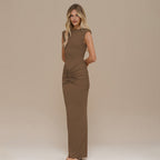 Damen glamouröses Abendkleid mit figurbetontem Schnitt und eleganter Raffung R&B