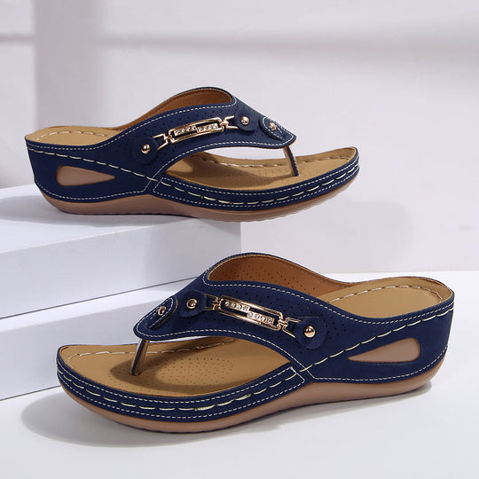 Damen Komfortable Wedge-Sandalen mit verstellbarem Riemen R&B