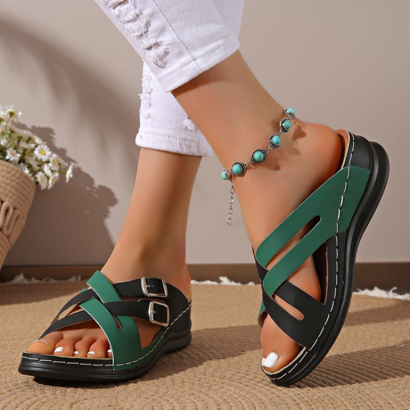 Damen Modische Absatzsandalen mit verstellbaren Riemen und ergonomischer Sohle R&B