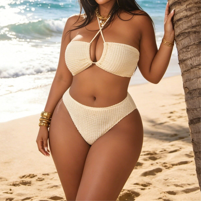 Damen Bandeau-Bikini mit asymmetrischem Rock R&B