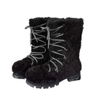 Damen modische Winterstiefel mit flauschigem Innenfutter und robustem Sohlenprofil R&B
