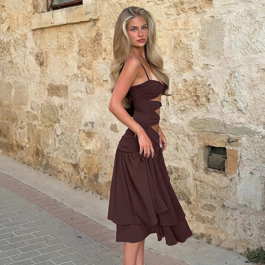 Damen Elegantes Wickelkleid mit raffinierten Drapierungen und verspielten Cut-Outs R&B
