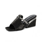 Damen elegante Slide-Sandalen mit funkelnden Akzenten R&B