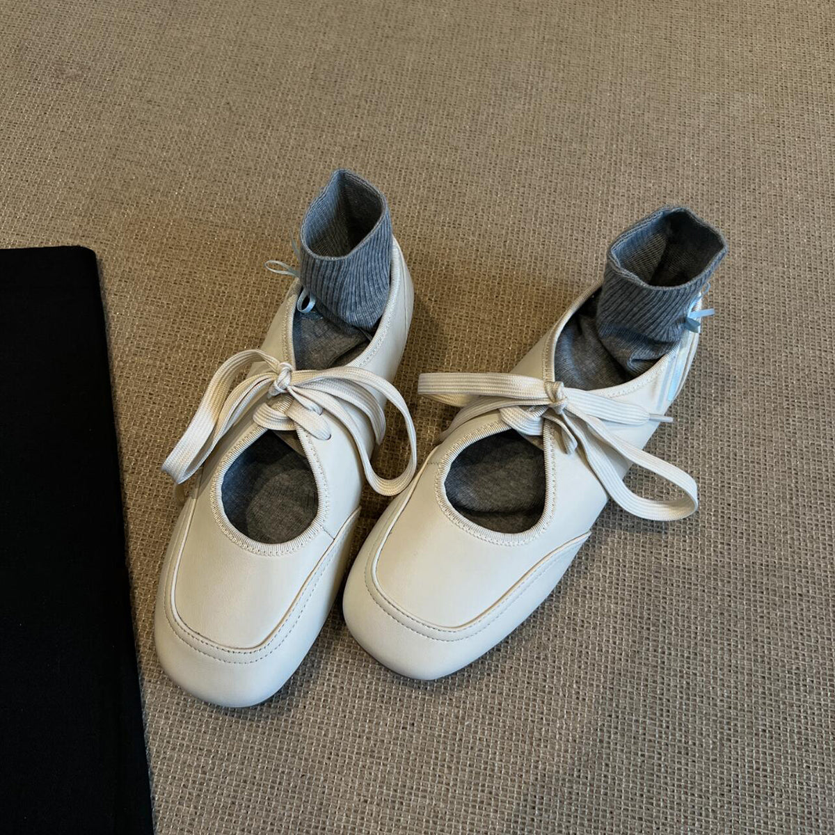 Damen modische Ballerinas mit integriertem Sockenkomplettsystem R&B