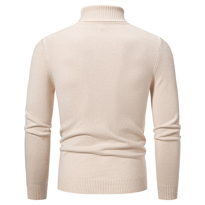 Herren Rollkragenpullover mit strukturiertem Zopfdesign