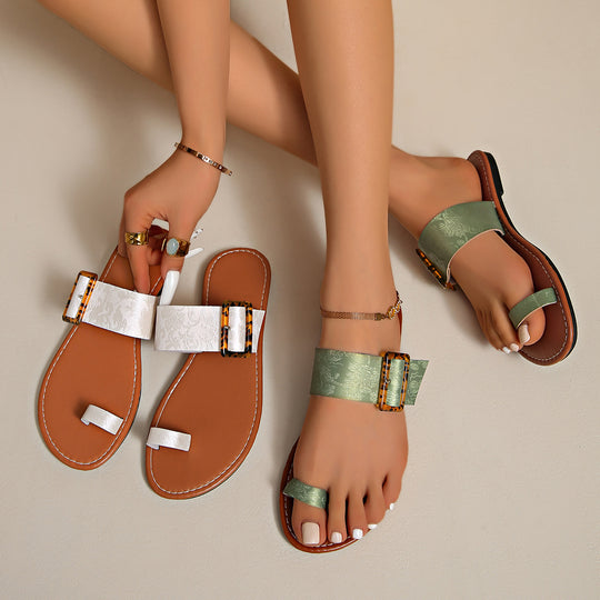 Damen elegante Sling-Sandalen mit modischen Riemen und dekorativem Schmuck R&B