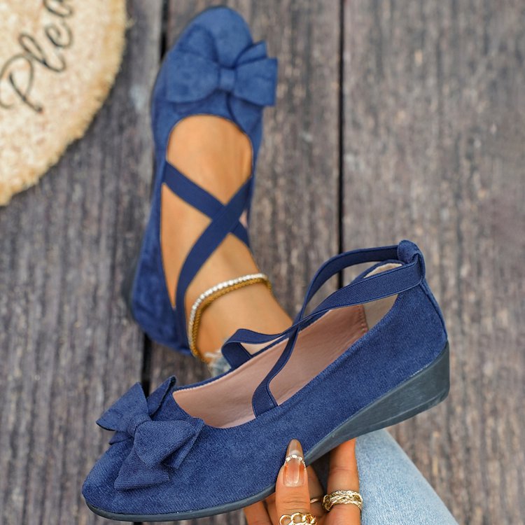 Damen Komfortable Ballerinas mit dekorativer Schleifenapplikation R&B
