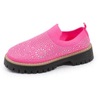Damen Slip-On Sneakers mit funkelndem Strass und rutschfester Sohle R&B