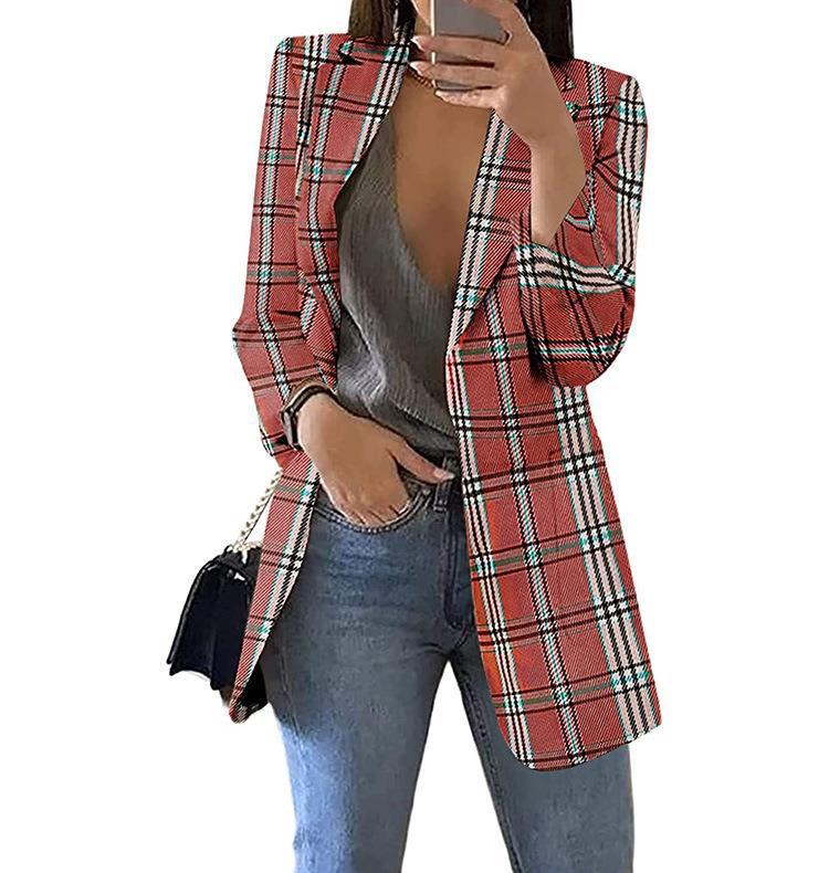Damen Karierter Blazer mit modernem Schnitt und lässigen Details R&B