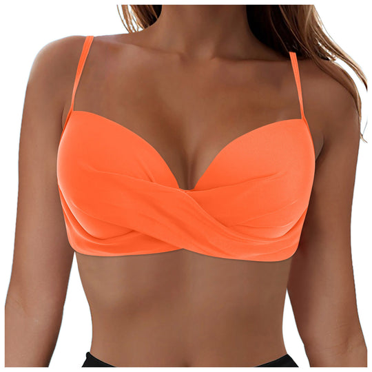 Damen Elegantes Bikinioberteil mit Wickeldesign R&B