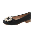 Damen Schicke Ballerinas mit Perlenschmuck