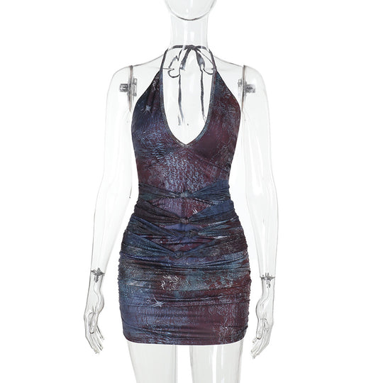Damen Wickelkleid mit tiefem V-Ausschnitt und elastischem Tailleneinsatz R&B