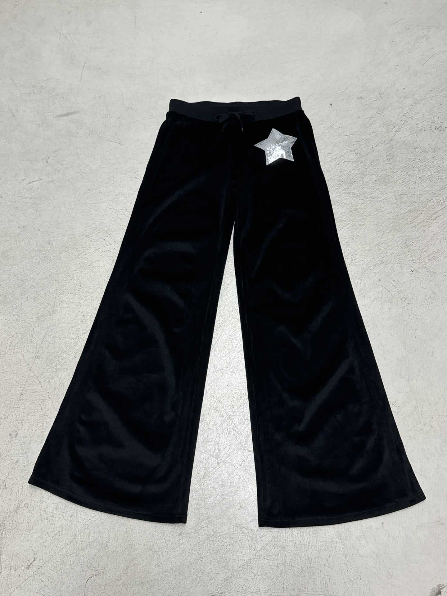Damen Bequeme Velours-Hose mit weitem Bein und stylischer Sternenapplikation R&B
