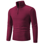 Herren Strickpullover mit Stehkragen und Reißverschluss R&B