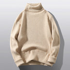 Herren bequemer Rollkragenpullover aus strukturiertem Strick R&B