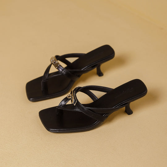 Damen elegante Riemchen-Sandaletten mit niedrigen Blockabsatz und stilvollen Details R&B
