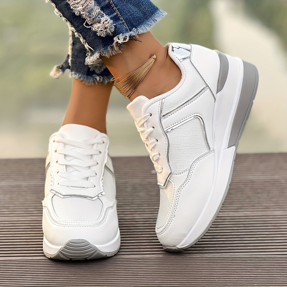Damen Sportliche Sneakers mit modischem Design und rutschfester Sohle R&B