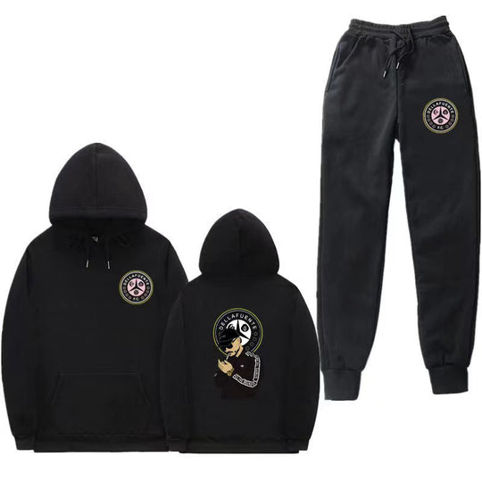 Damen Set aus Kapuzenpullover und Jogginghose mit einzigartigem Druck R&B