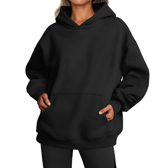 Damen Kapuzenpullover im Oversized-Stil mit praktischen Beuteltaschen R&B