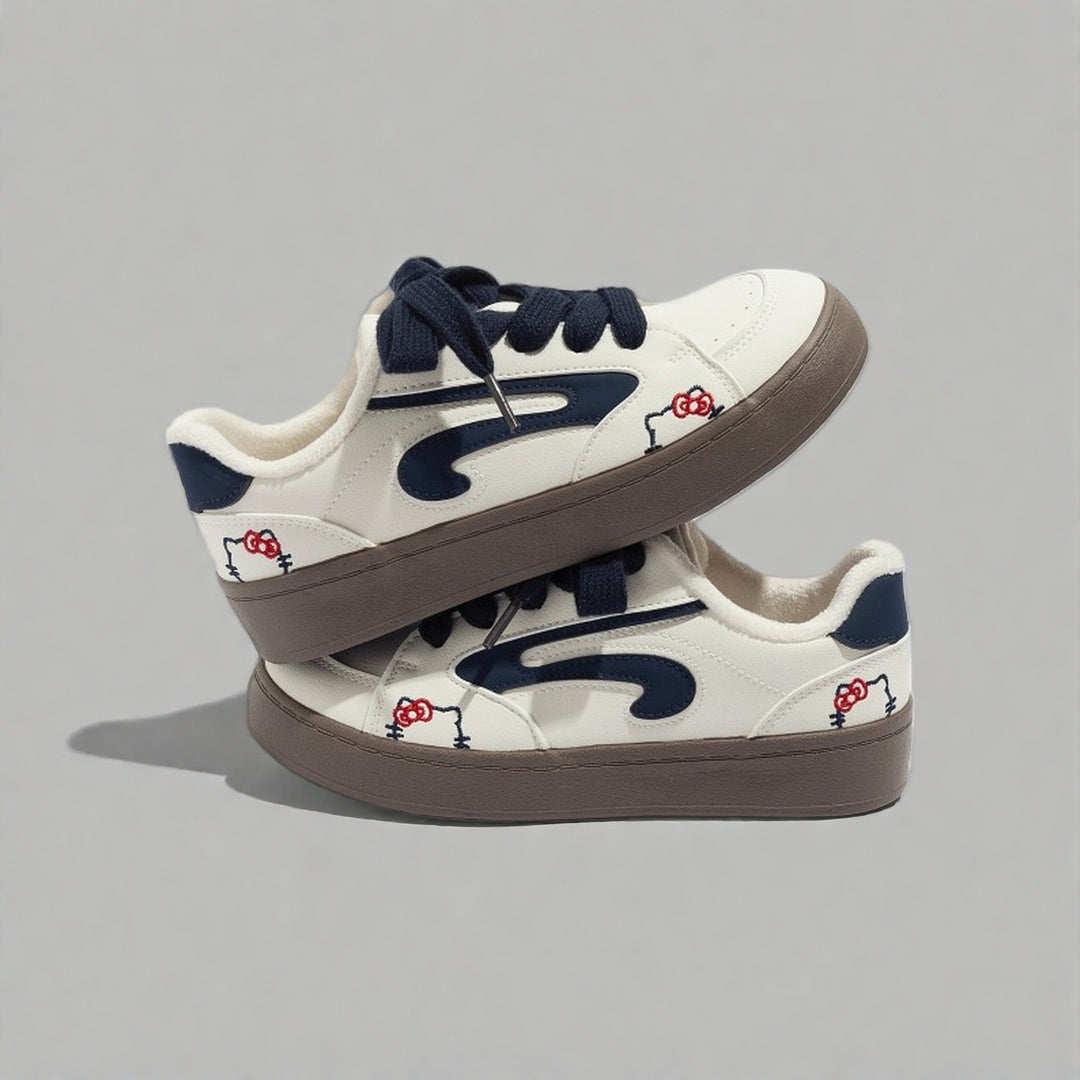 Damen bequeme und stilvolle Sneaker mit Fleece-Innenfutter R&B