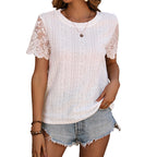 Damen Spitzenbluse mit floralen Details und luftiger Passform R&B