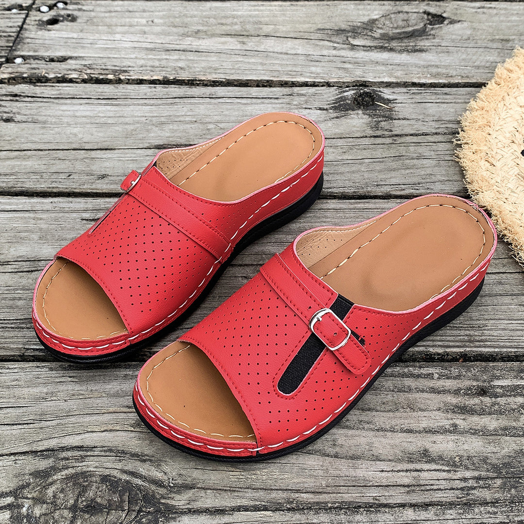 Damen Bequeme Fußbett-Sandalen mit verstellbarem Riemen R&B