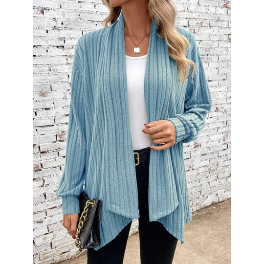 Damen Gestreifter Cardigan mit offenem Schnitt und langen Ärmeln R&B
