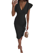 Damen Wickelkleid mit Rüschendetails R&B