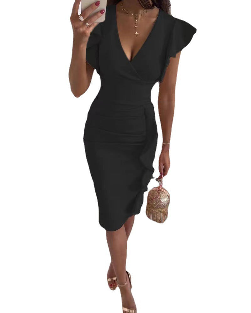 Damen Wickelkleid mit Rüschendetails R&B