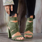 Damen Sandalen mit eleganten Riemen und Blockabsatz R&B