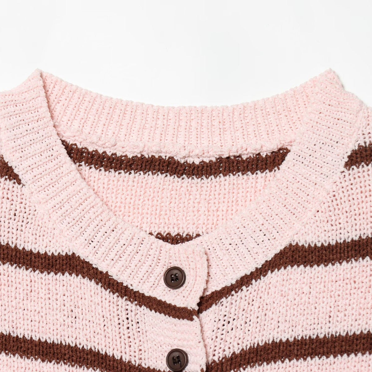 Damen Kurzarm Strickjacke mit Streifenmuster R&B