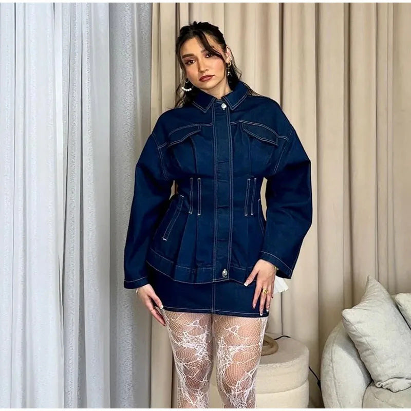 Damen modische Denim-Jacke R&B