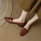 Damen elegante Slipper mit modischem Gürtel-Detail