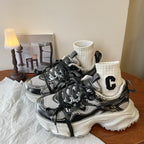 Damen Sportliche Chunky Sneakers mit atmungsaktivem Mesh und reflektierenden Akzenten R&B