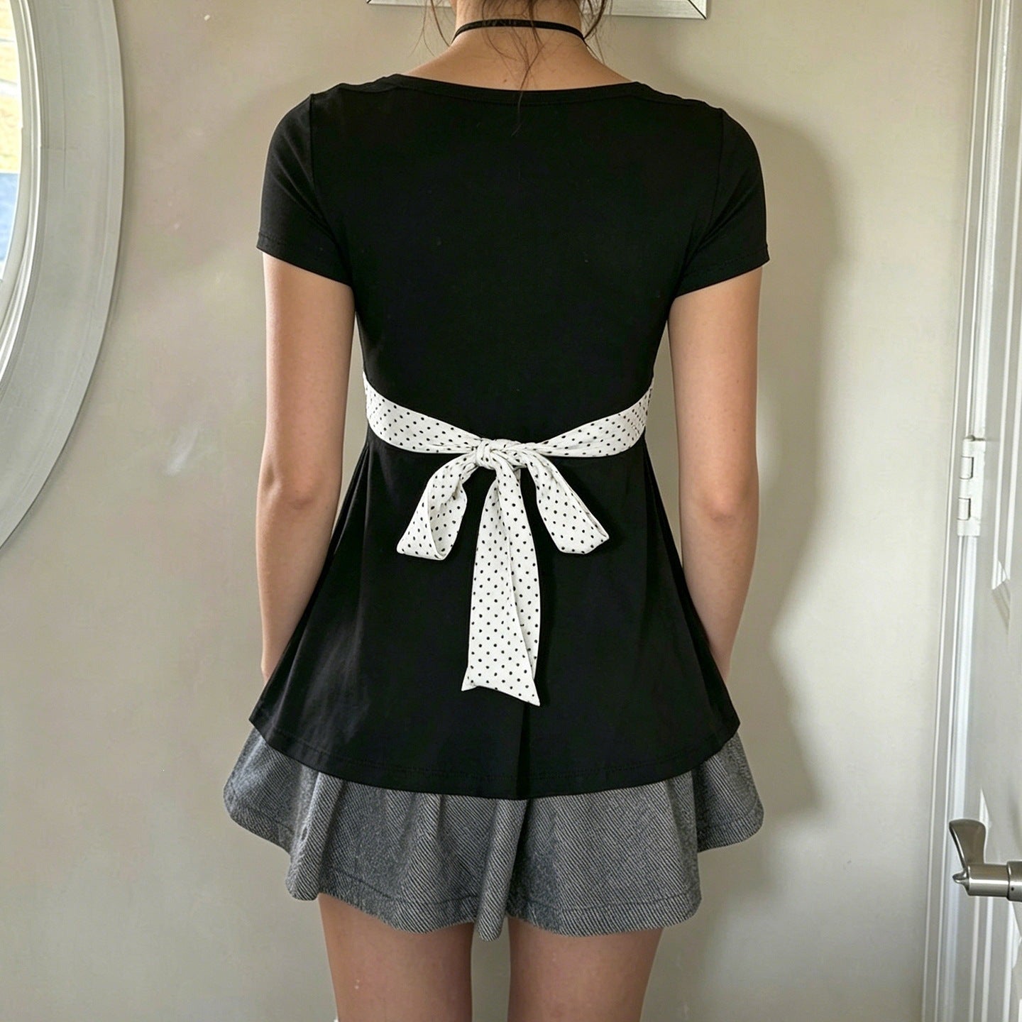 Damen Elegantes Minikleid mit Herz-Ausschnitt und verspieltem Rüschendesign R&B