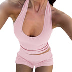 Damen Sportliches Top und Shorts-Set R&B