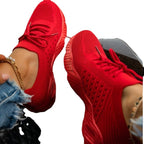 Damen sportliche Sneaker mit atmungsaktiver Strick-Oberfläche und innovativer Dämpfung R&B