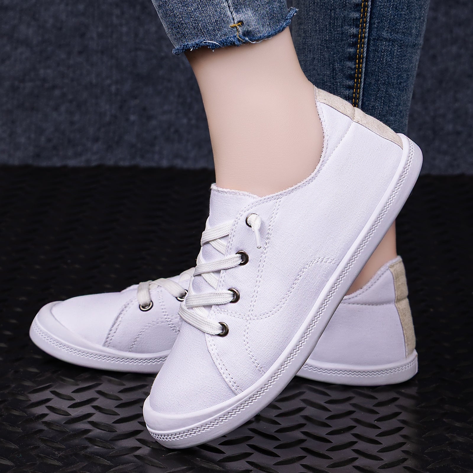 Damen Freizeitschuhe aus strapazierfähigem Canvas mit klassischem Schnürdesign R&B