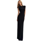 Damen Elegantes und figurbetontes Maxikleid mit Puffärmeln R&B